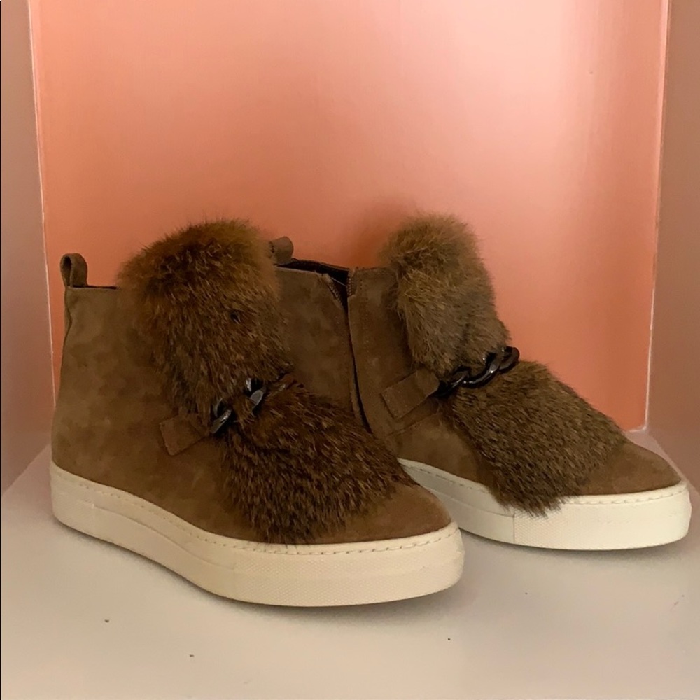 Gabriella Michel Suede High Tops Fur Booties